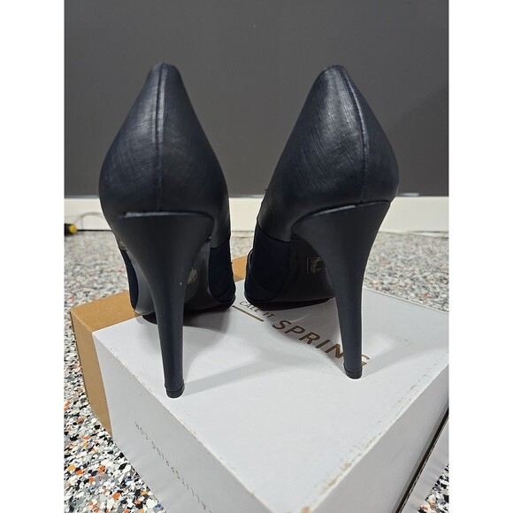 Call It Spring Womens Suede High Heels NAVY Size 8 Point Toe - Picture 6 of 13